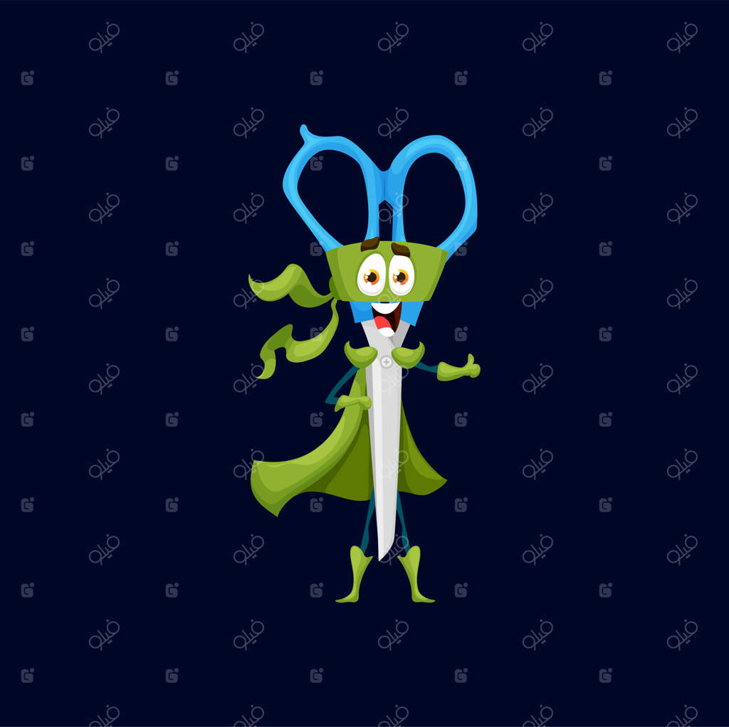 لوازم شخصیت ابرقهرمان قیچی کارتونی