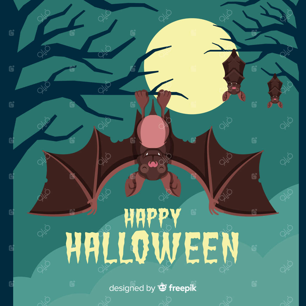 خفاش فوق‌العاده هالووین با طراحی ساده