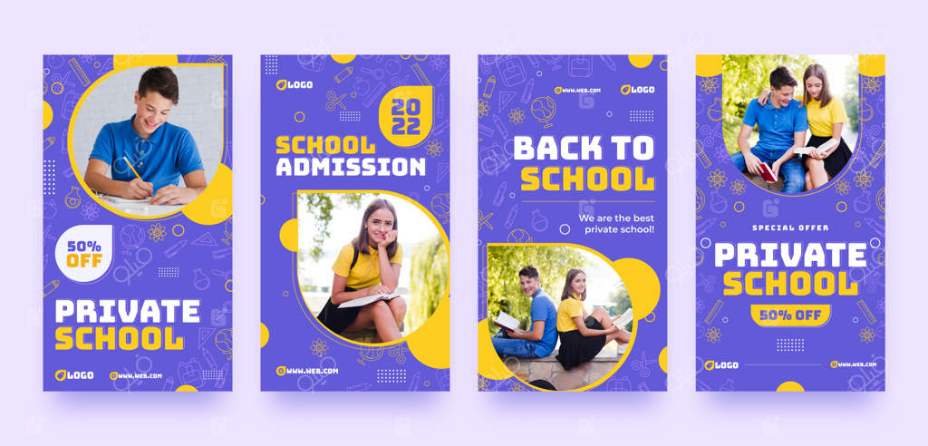 مجموعه استوری‌های اینستاگرام درباره آموزش در مدارس خصوصی