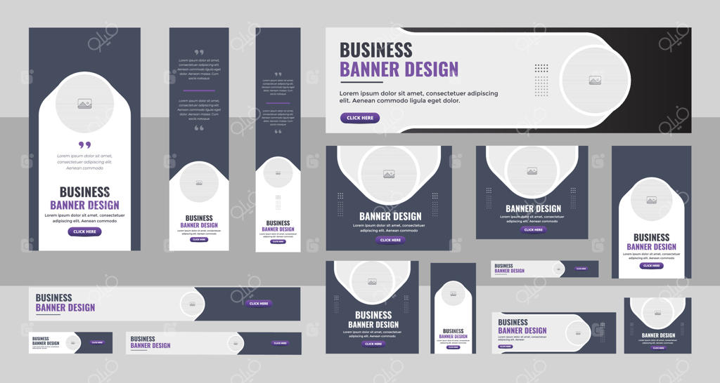 طرح بنر وب، مجموعه قالب‌های بنر مدرن برای کسب و کار، طراحی بسته کامل بنر برای تبلیغات شبکه‌های اجتماعی، تراکت، کارت دعوت