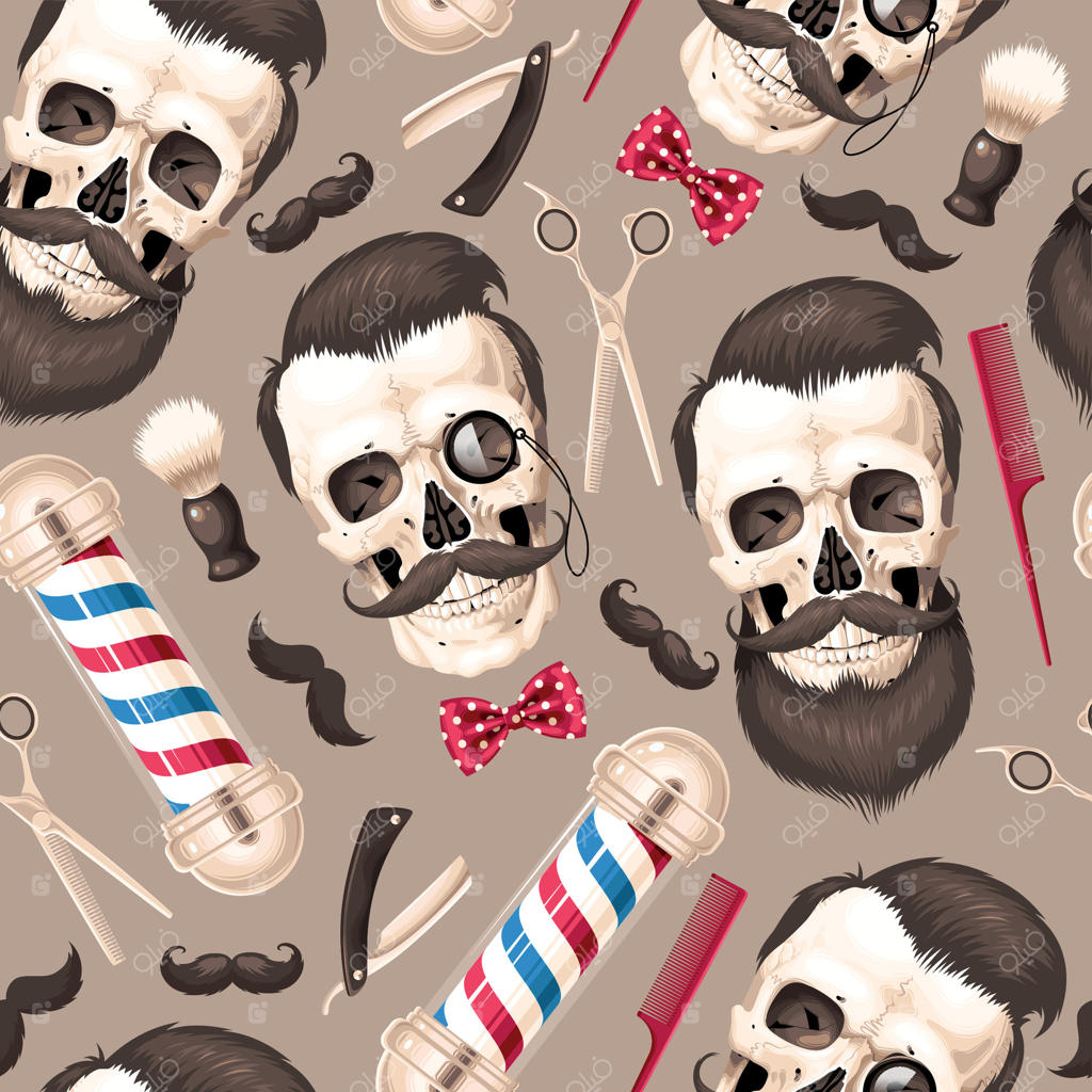 پترن یکپارچه با جزئیات بالا از لوازم آرایشگاه