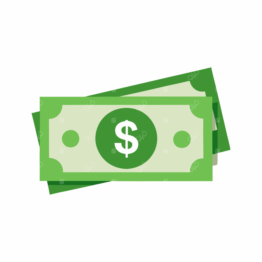 اسکناس‌های دلار در پس‌زمینه سفید