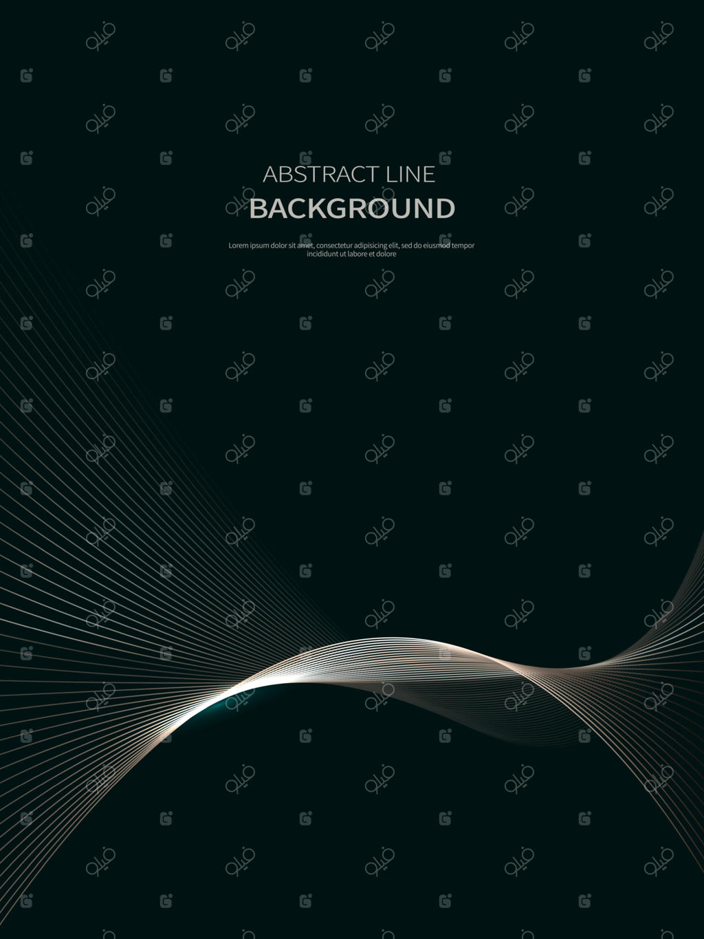 زمینه انتزاعی خطوط طلایی لوکس با الگوی موج‌دار.