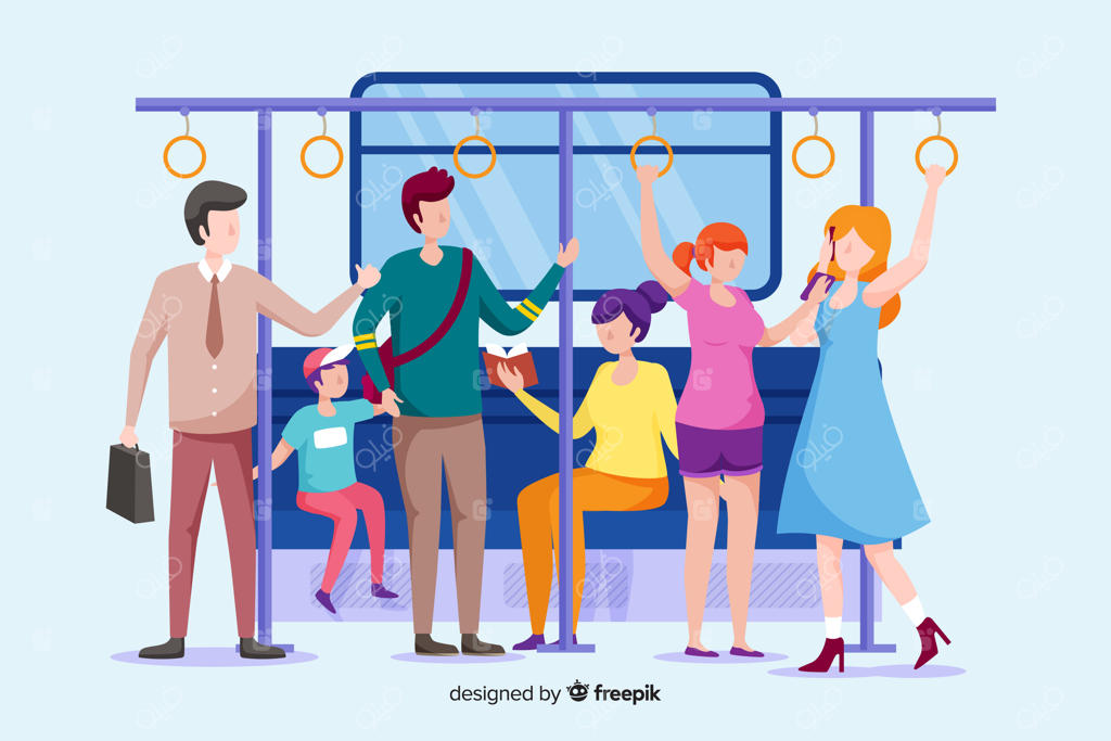 مردم سوار مترو می‌شوند