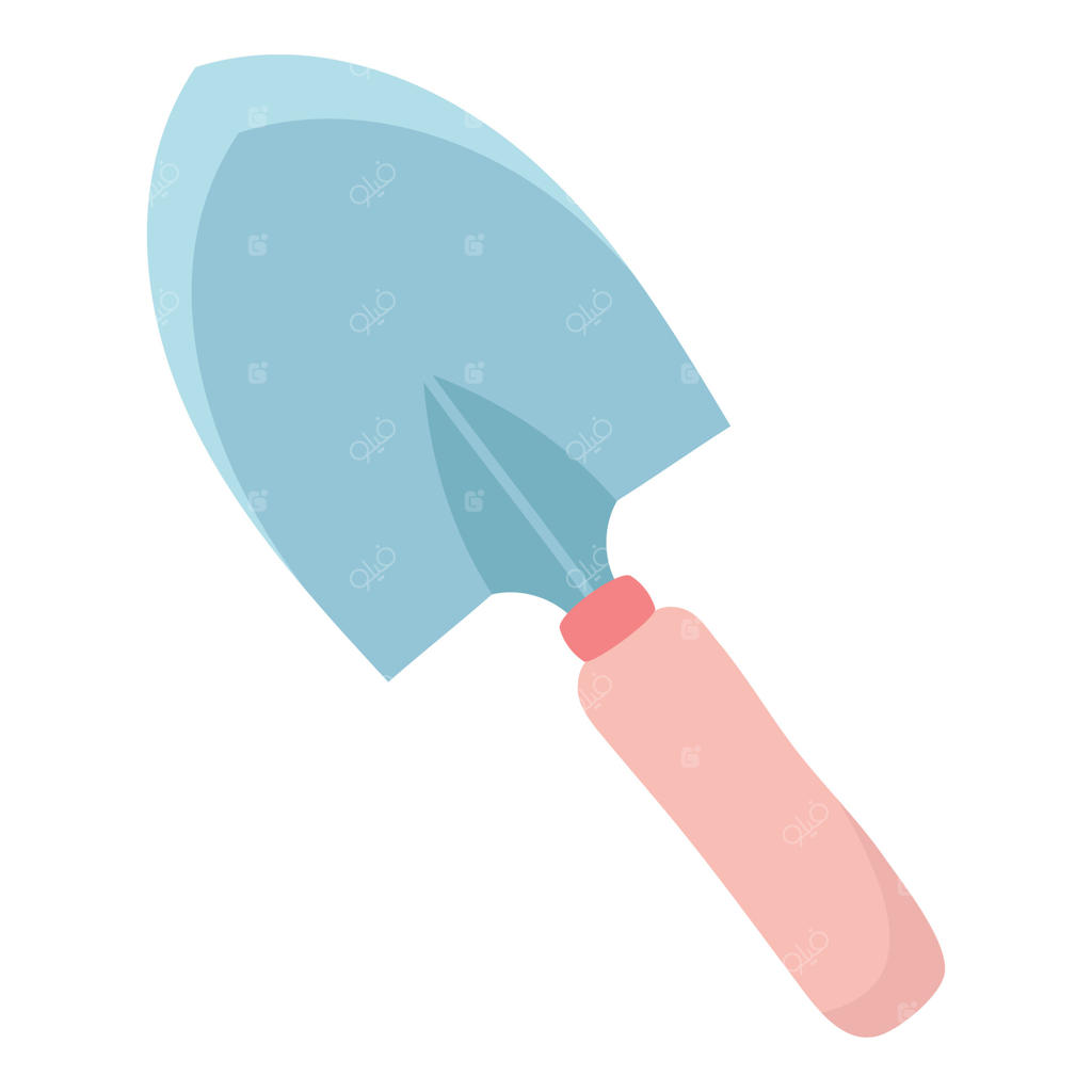 بیل باغبانی: ابزاری بر روی زمینه سفید