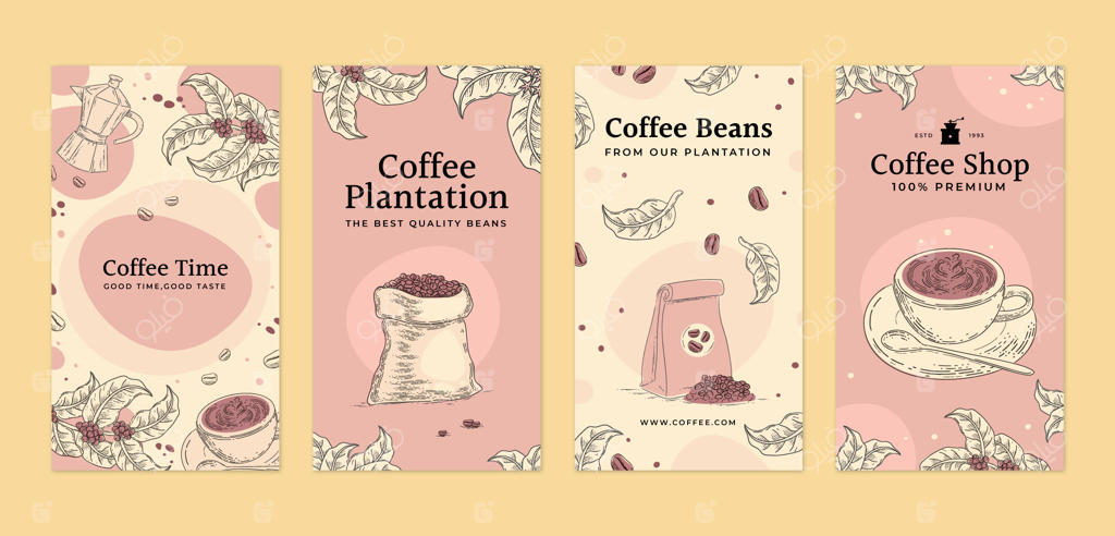 حکاکی داستان‌های اینستاگرام مزارع قهوه