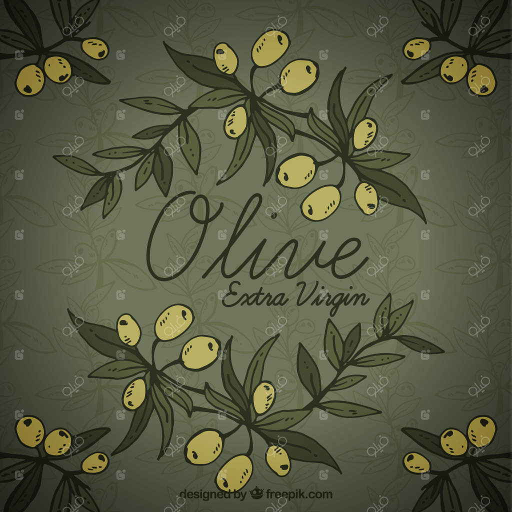 پس‌زمینه‌ای تیره با زیتون‌ها