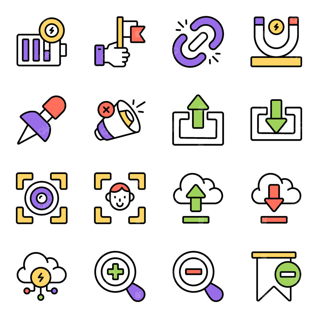 مجموعه آیکون‌های تخت UI/UX