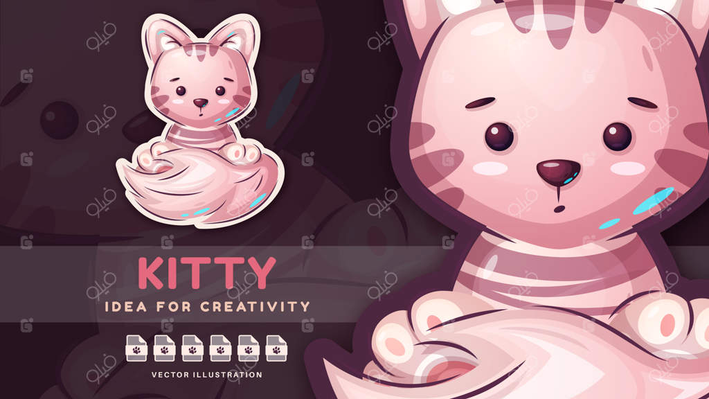 شخصیت کارتونی مار برچسبی و گربه دوست‌داشتنی