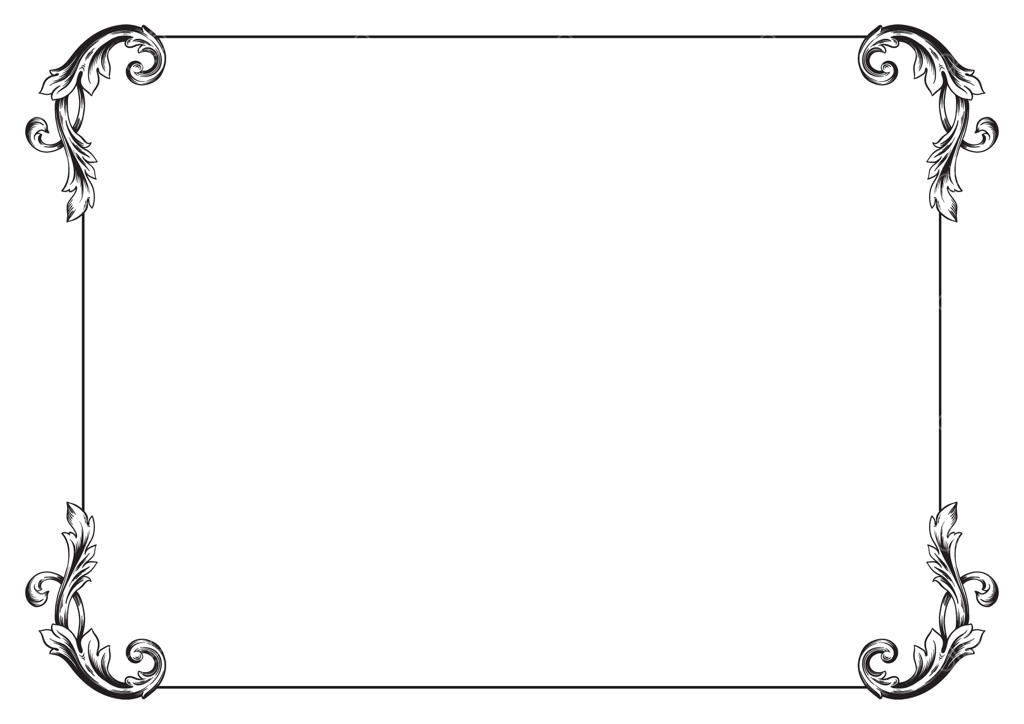 قاب و حاشیه تزیینی وینتیج و رترو، قالب خام عمودی در پس‌زمینه سفید