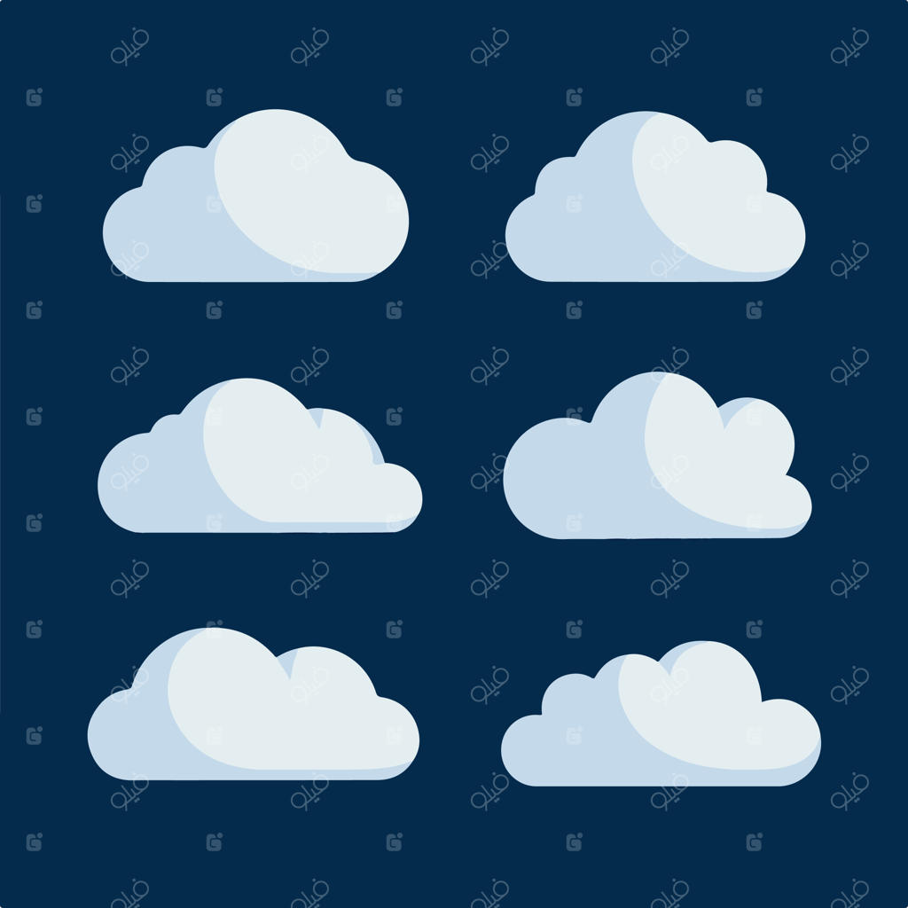 پس‌زمینه آبی با ابر سفید