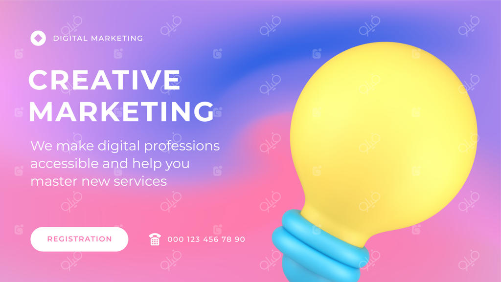 توسعه ایده‌های خلاقانه بازاریابی: بنر شبکه‌های اجتماعی و وکتور آیکون