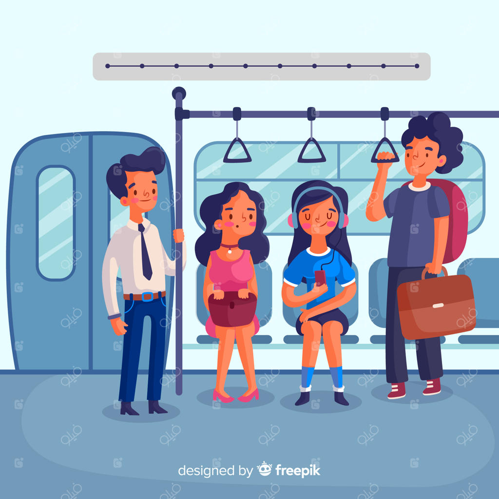 مردمی که سوار مترو می‌شوند