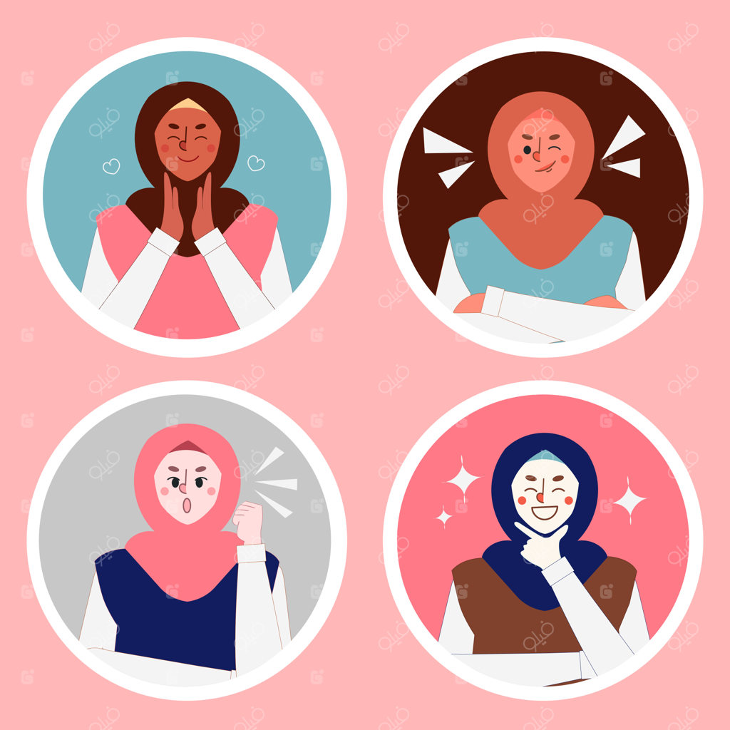استیکر شخصیت کارتونی زن مسلمان
