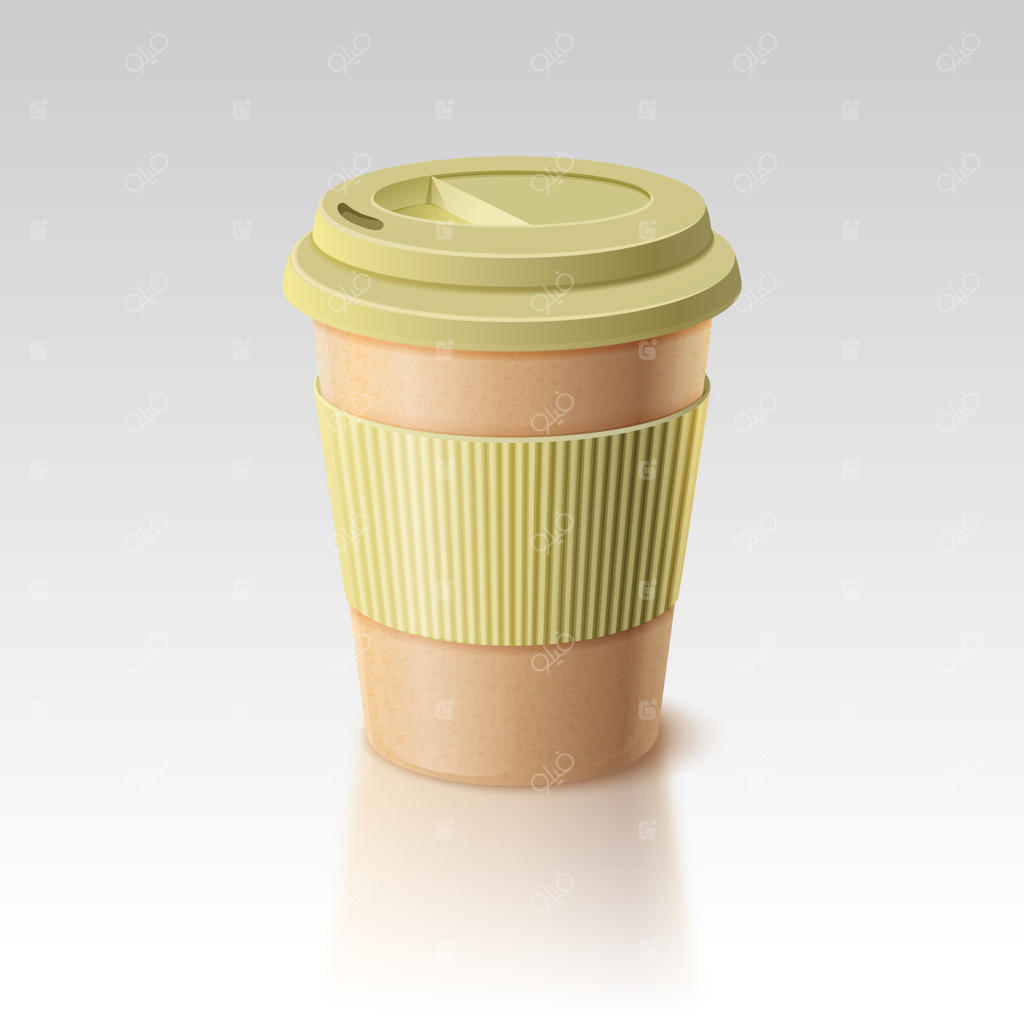 تصویرسازی واقعی فنجان سازگار با محیط زیست