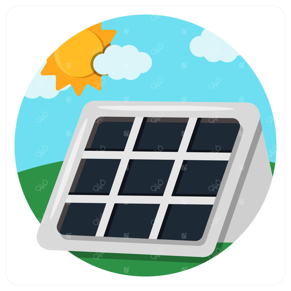 مفهوم نماد انرژی و پنل خورشیدی
