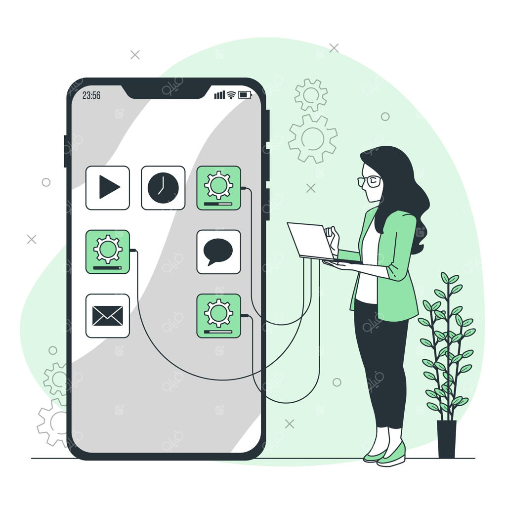 تصویرسازی مفهوم توسعه اپلیکیشن