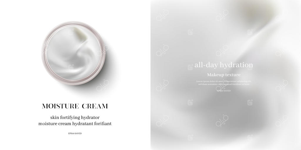 نمای بالا از کرم مرطوب‌کننده یا کرم آرایشی چرخشی، وکتور.