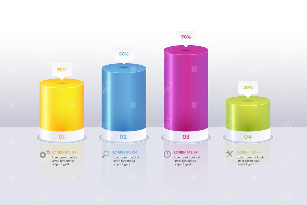 اینفوگرافیک نوارهای رنگارنگ