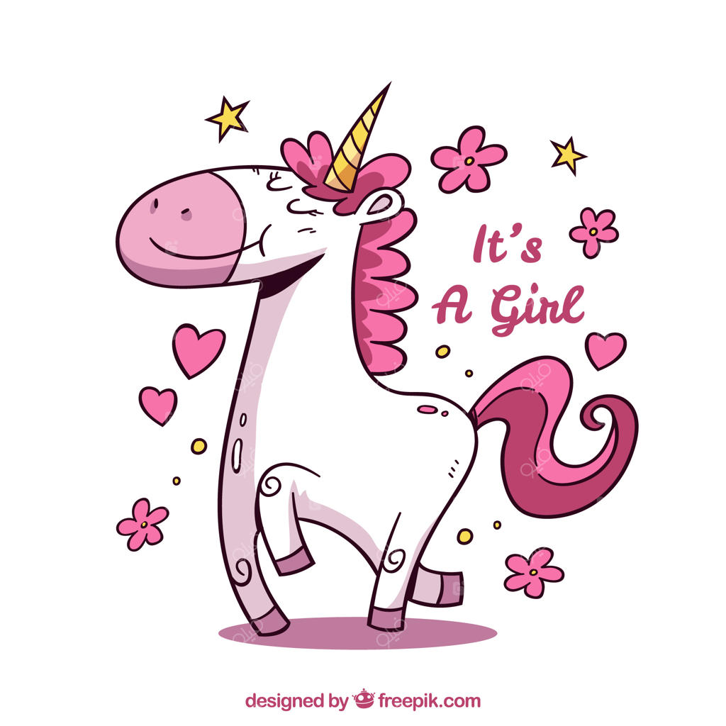 پیش‌زمینه دختر بچه ناز به سبک طراحی دستی