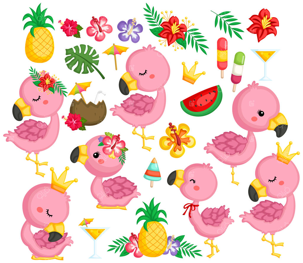 مجموعه وکتور فلامینگو و المان‌های استوایی