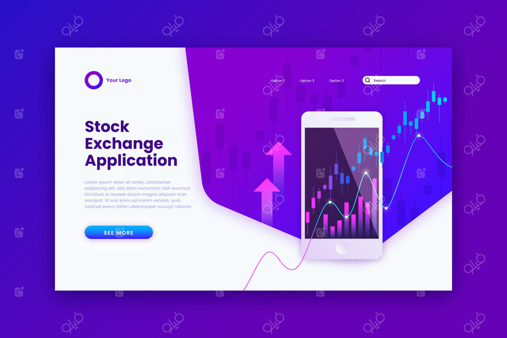 صفحه فرود اپلیکیشن بورس