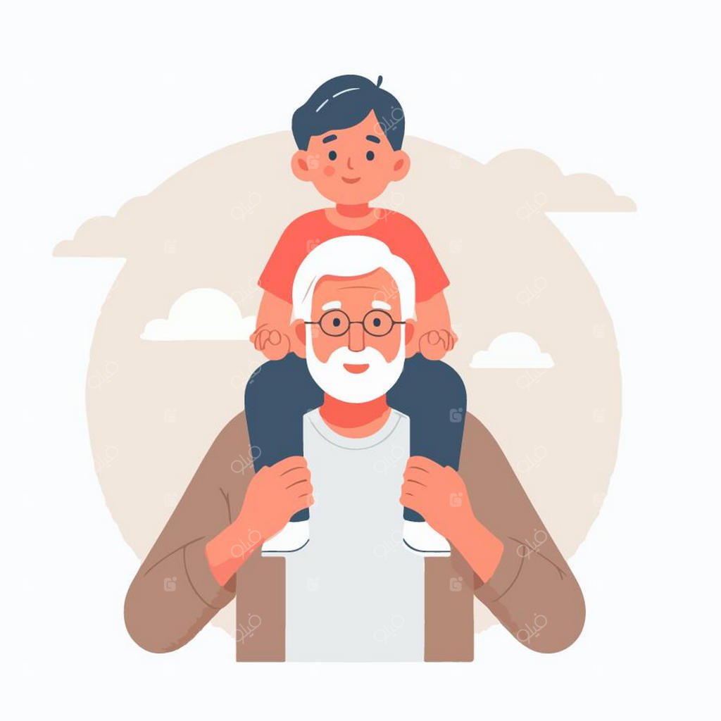 وکتور پدربزرگ به همراه نوه