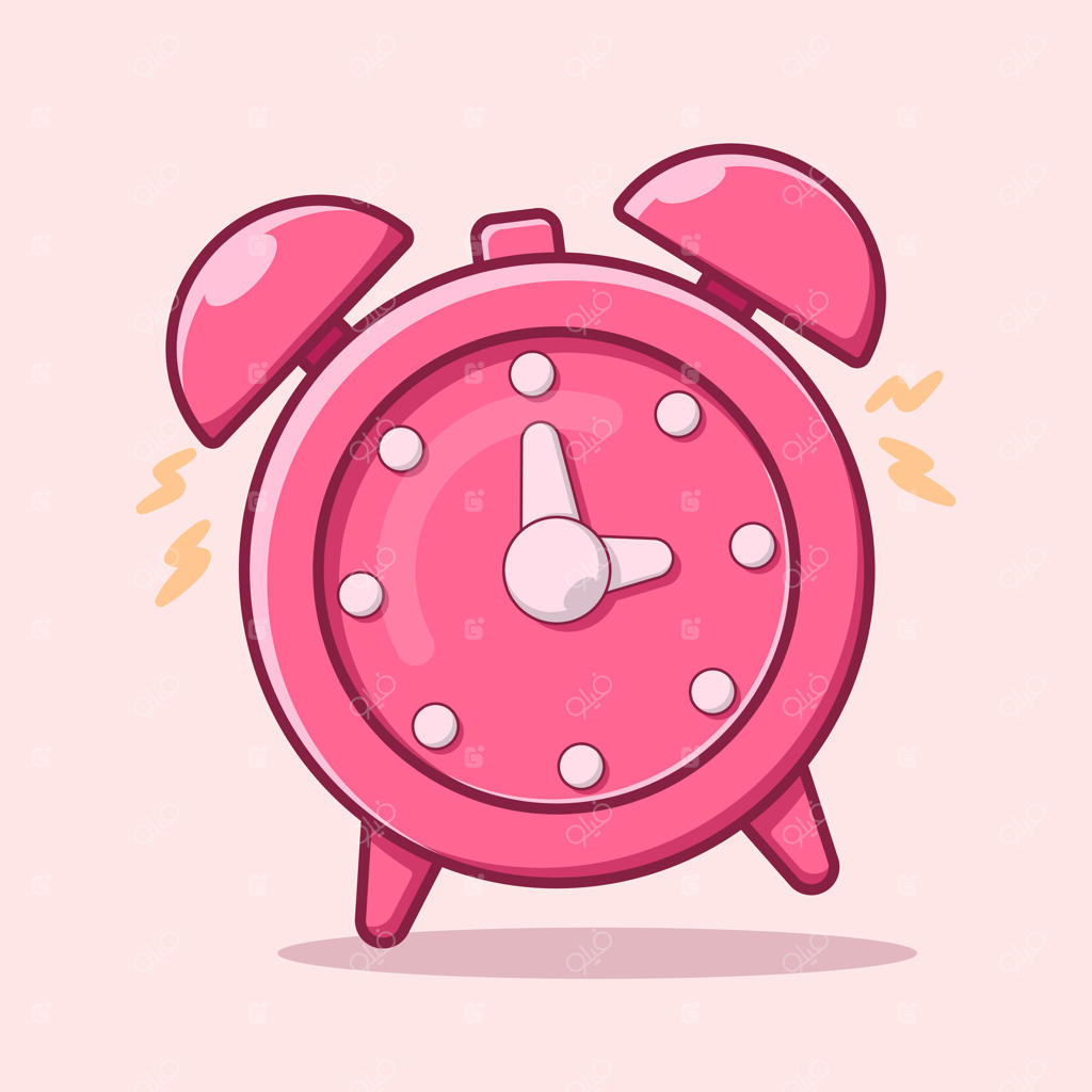 تصویر زیبا از ساعت زنگ‌دار صورتی برای بیدار شدن