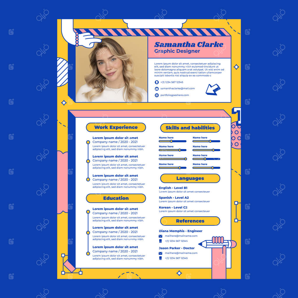 طراحی قالب گرافیک دستی برای طراحان گرافیک