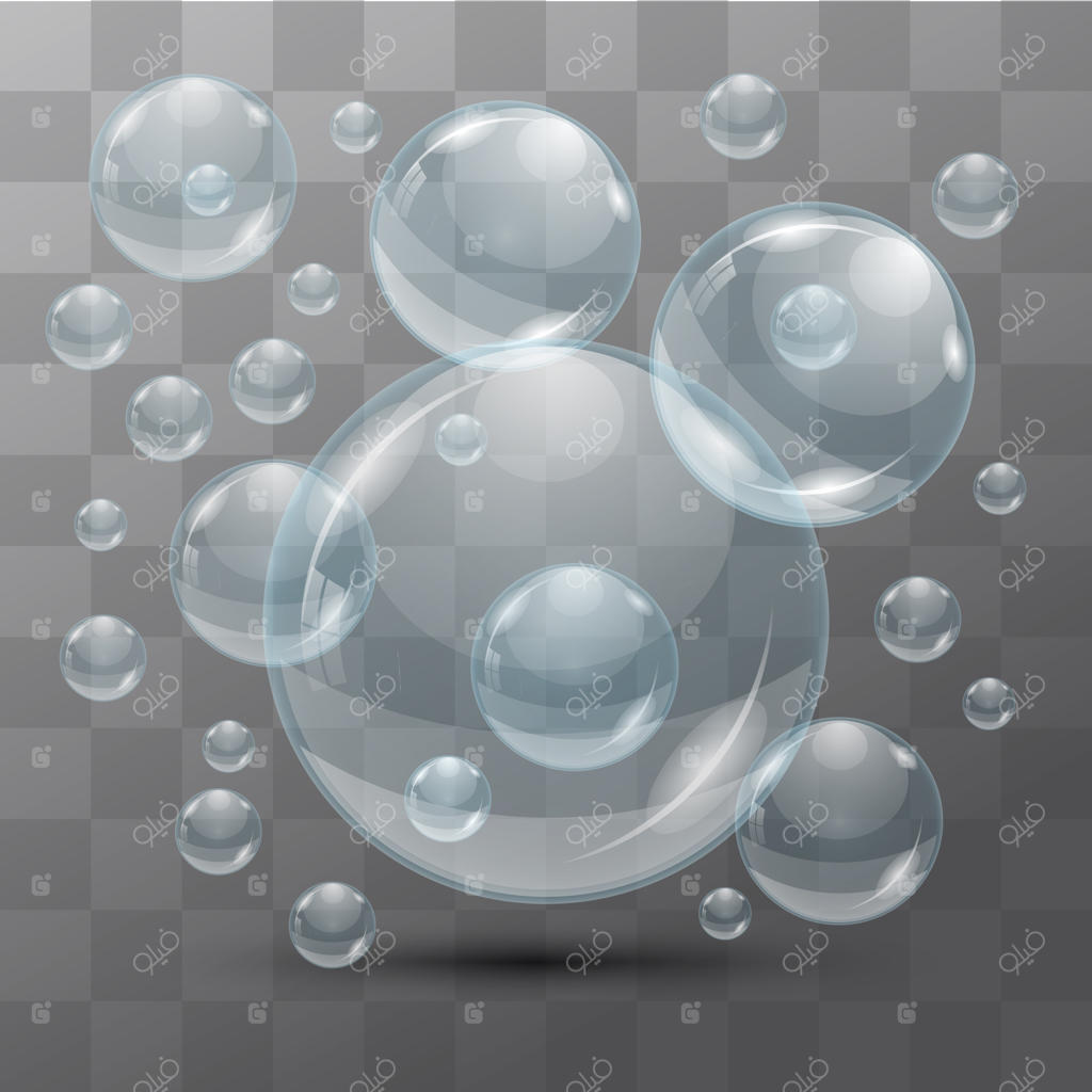 حباب‌های شفاف آب