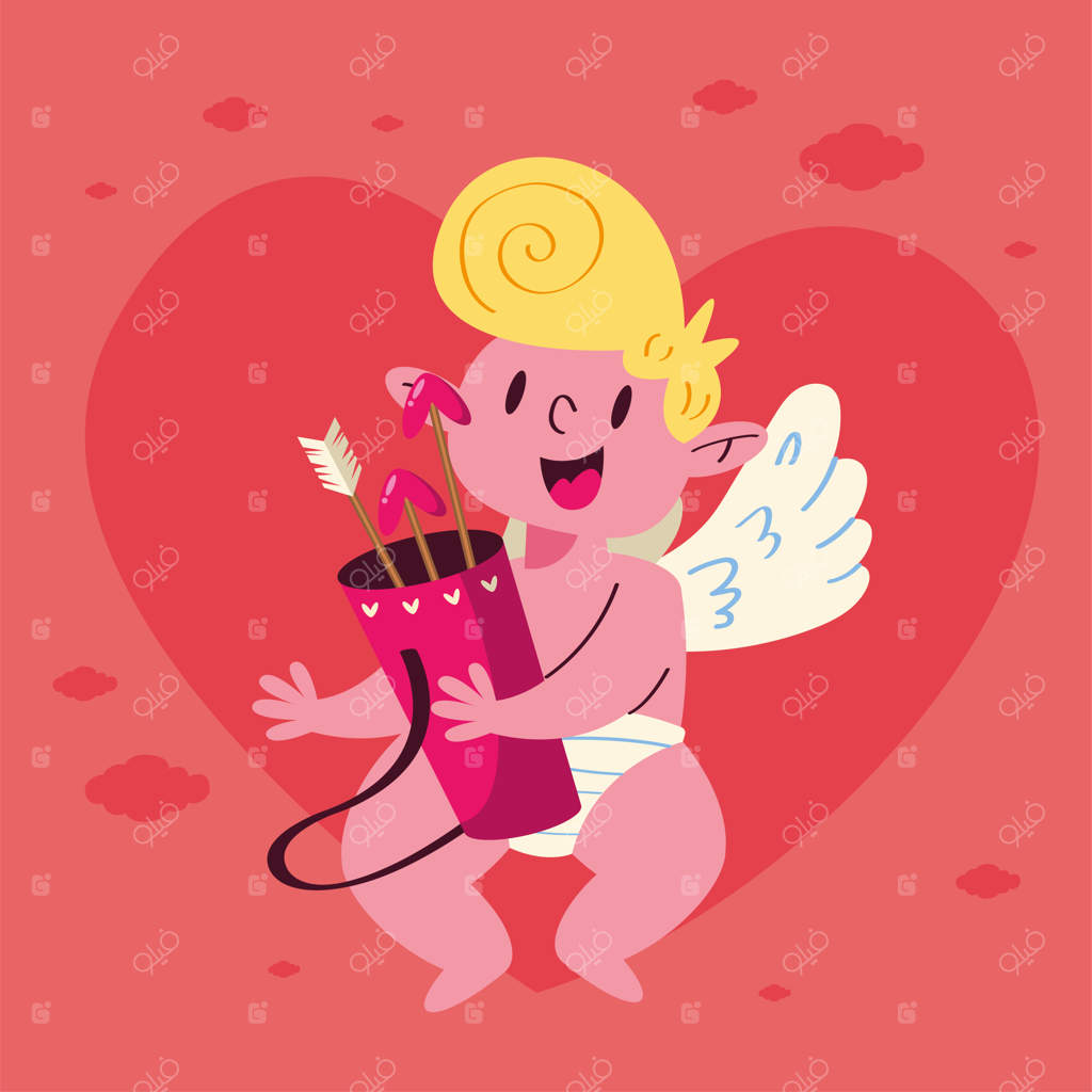 فرشته عشق با کیسه تیر و کمان