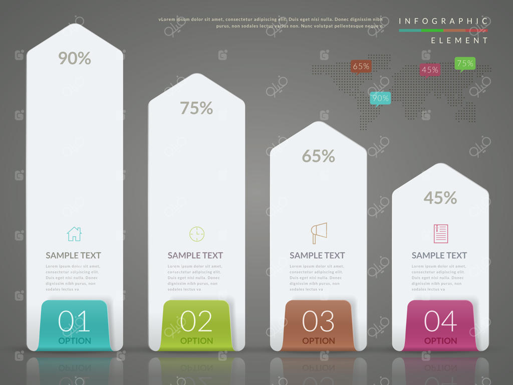 طرح اینفوگرافیک ساده با گزینه‌های بنری