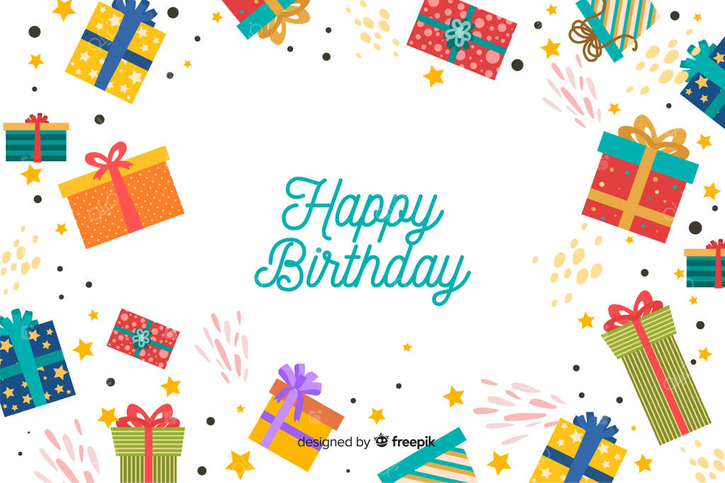 پس‌زمینه تولدت مبارک با طراحی ساده و مدرن