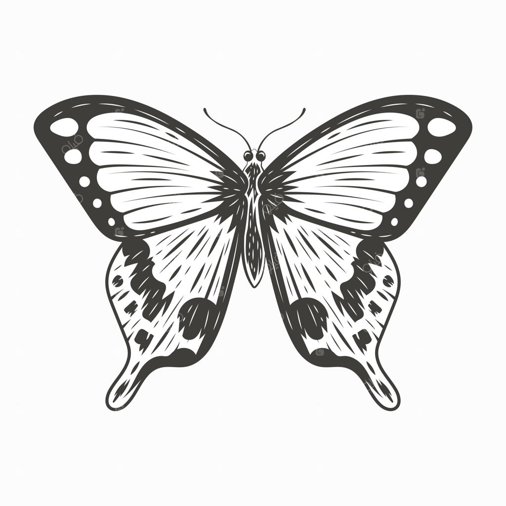 تصویرسازی دستی پروانه
