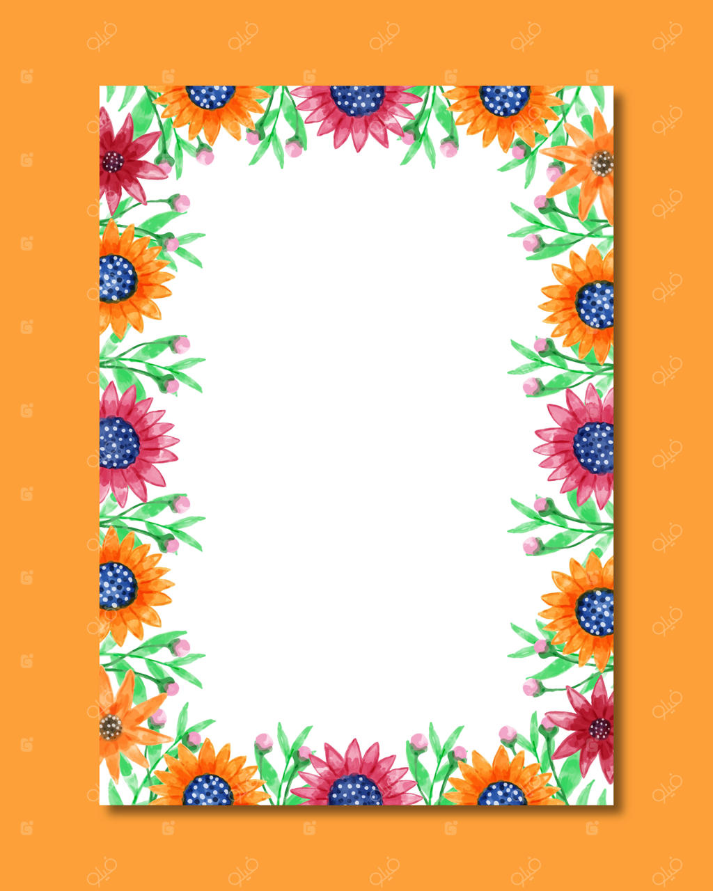 زمینه گل با آبرنگ