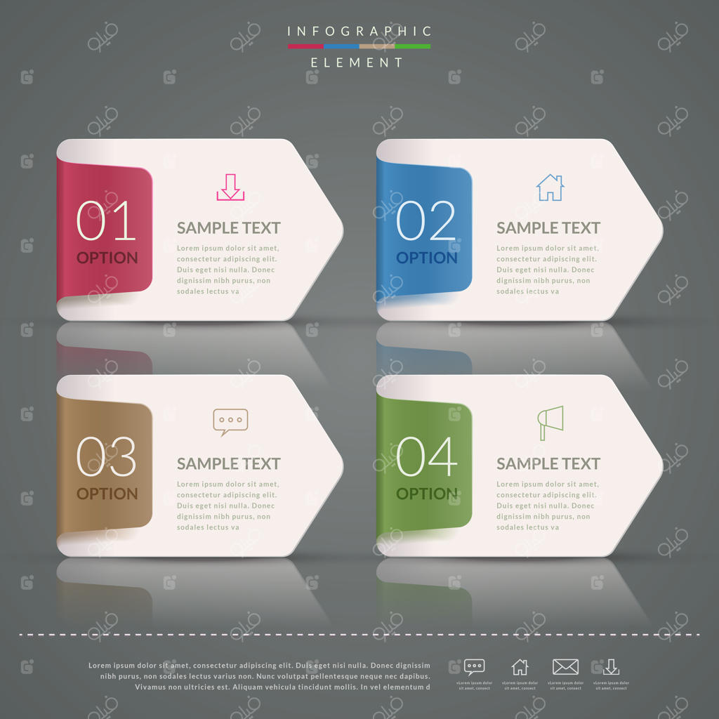 طرح اینفوگرافیک ساده با گزینه‌های بنری