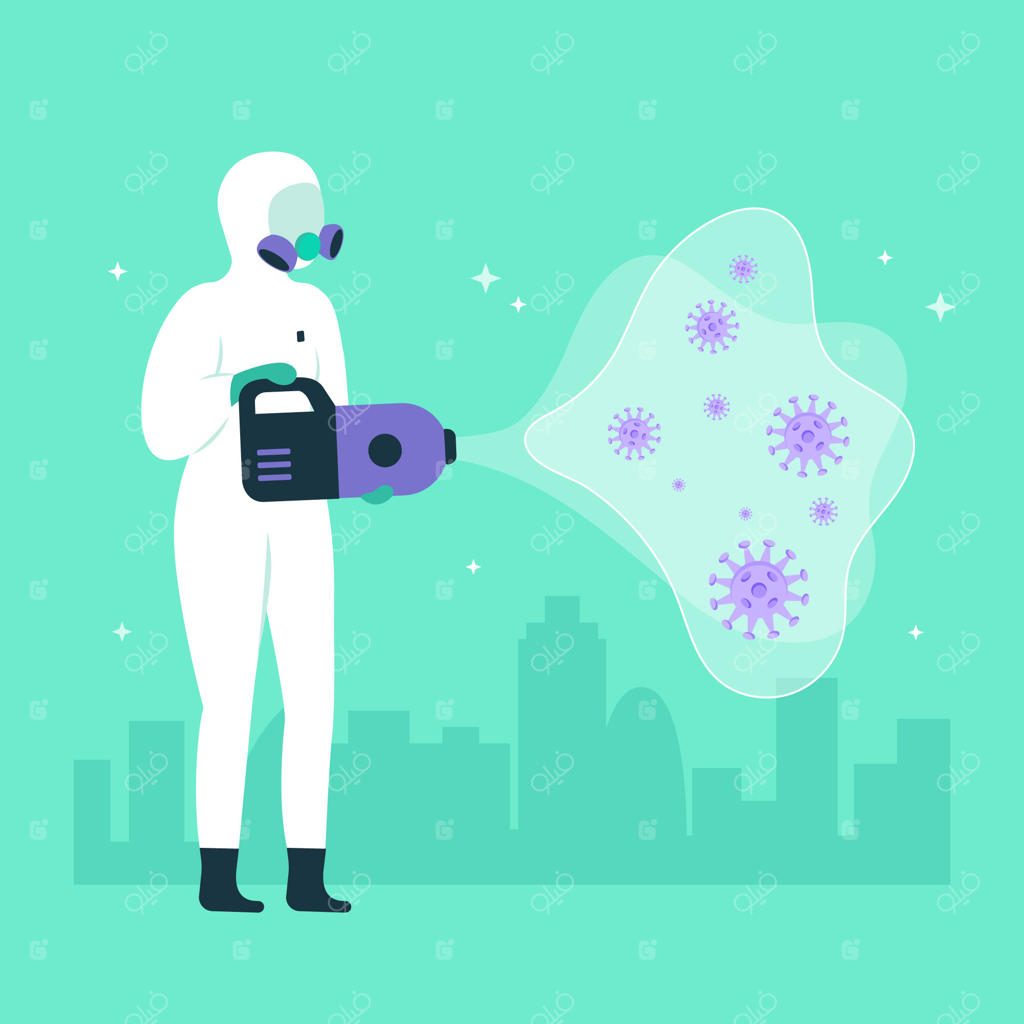 تصویری از ضدعفونی ویروس