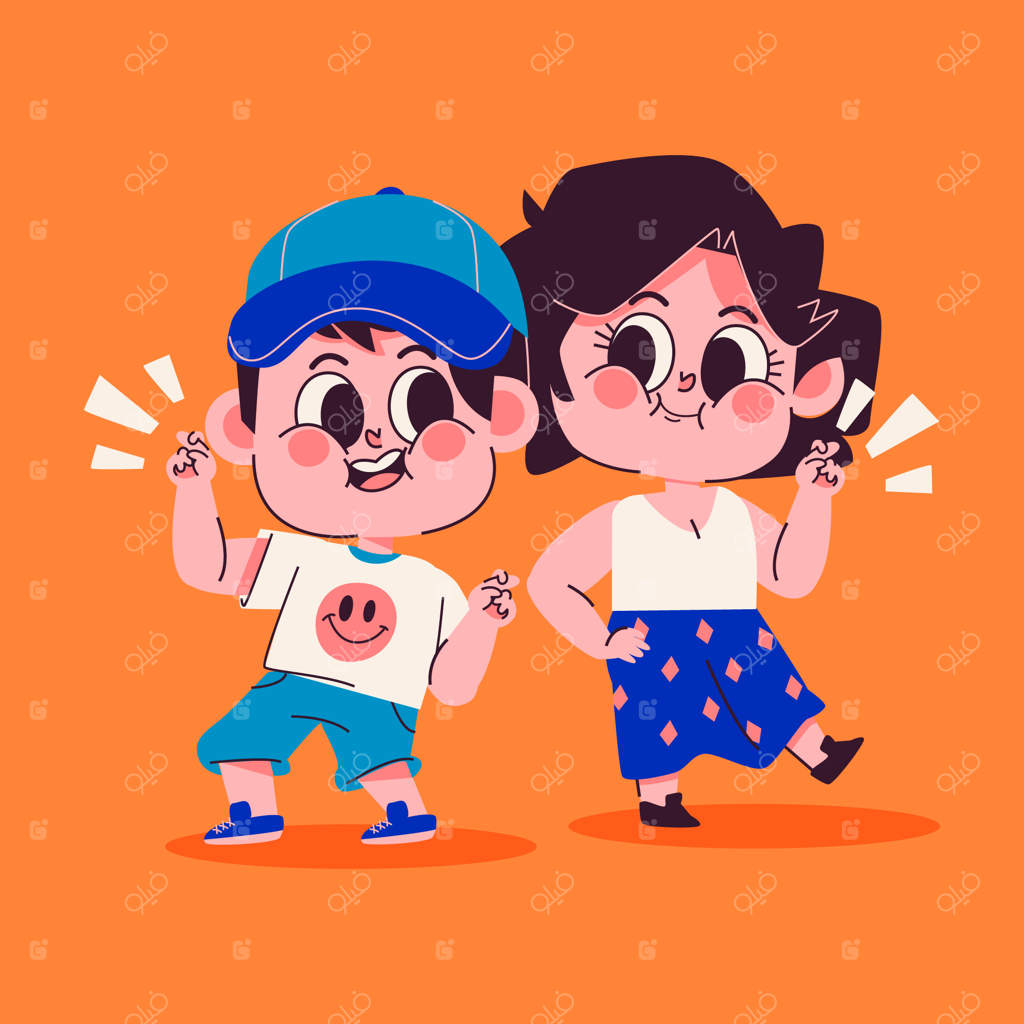 تصویرسازی به سبک تخت از دست با انگشتان ضربدری