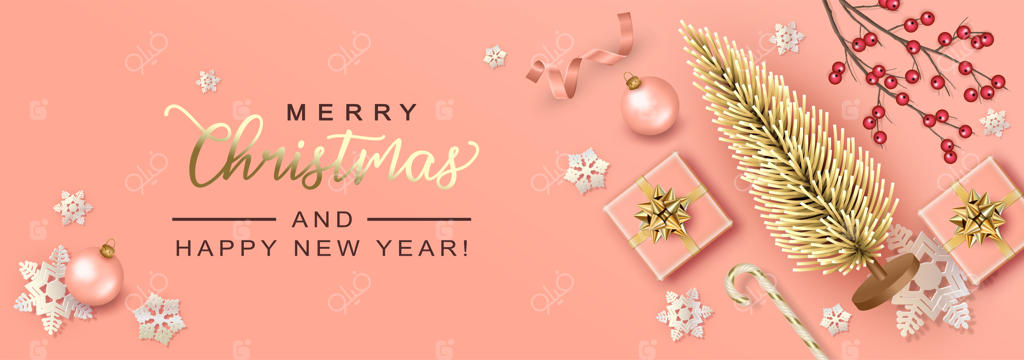 زمینه کریسمس مبارک و سال نو با درخت کریسمس مصنوعی