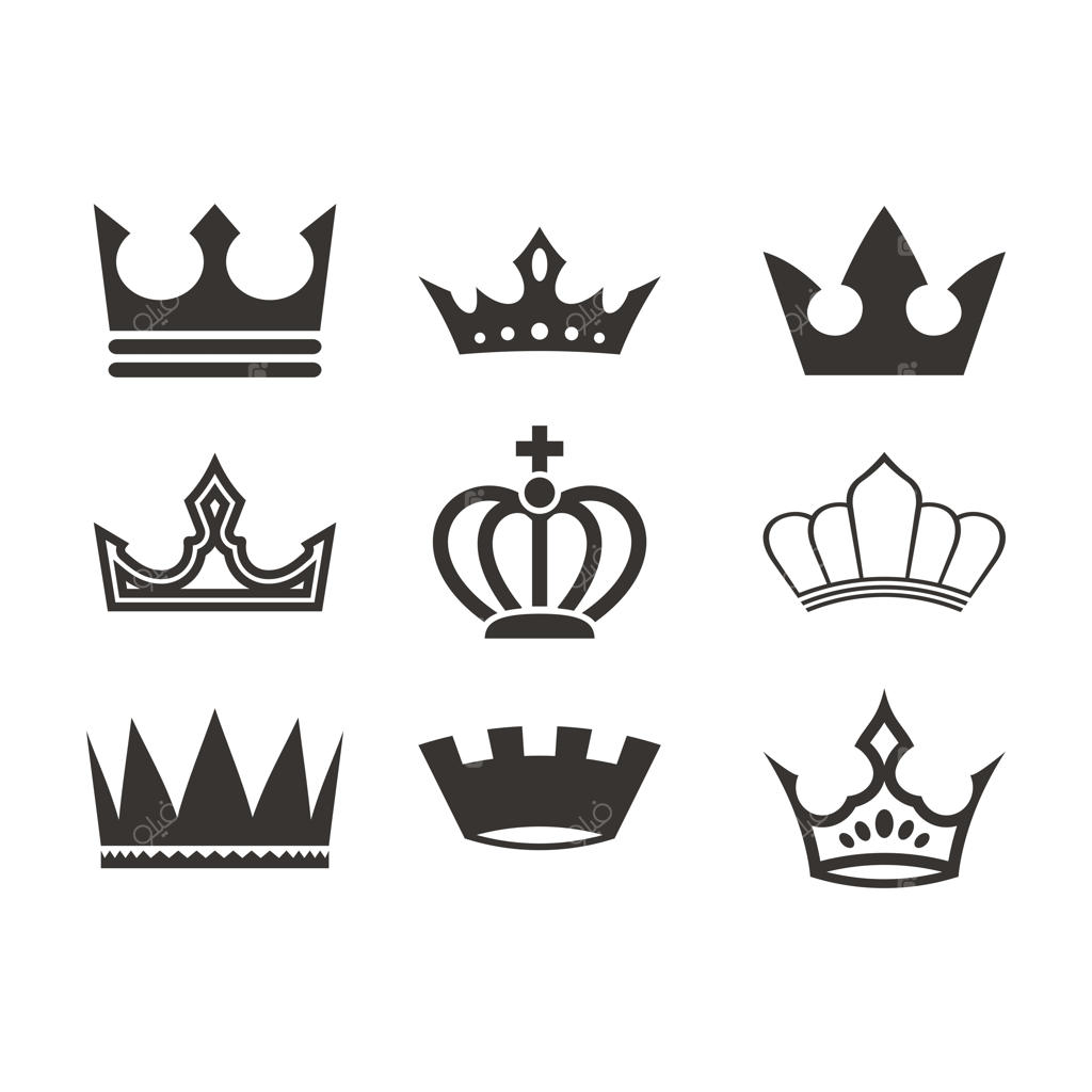 مجموعه سیلوئت لوگوی تاج