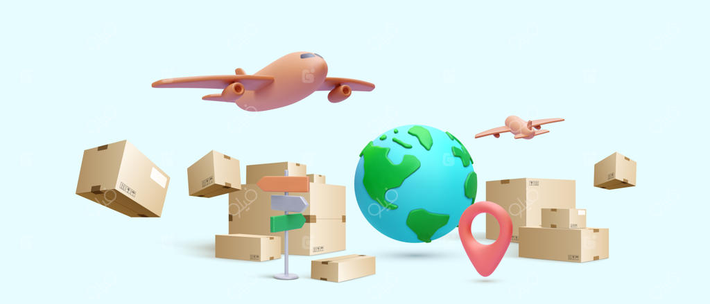 مفهوم خدمات ارسال آنلاین بسته با تصویرسازی وکتور واقع‌گرایانه