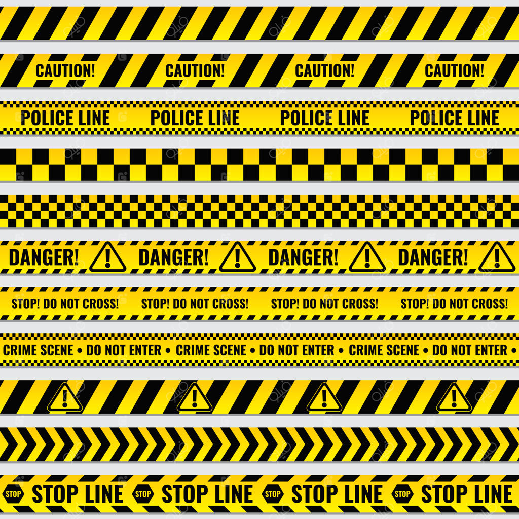 مرز نواری پلیس سیاه و زرد