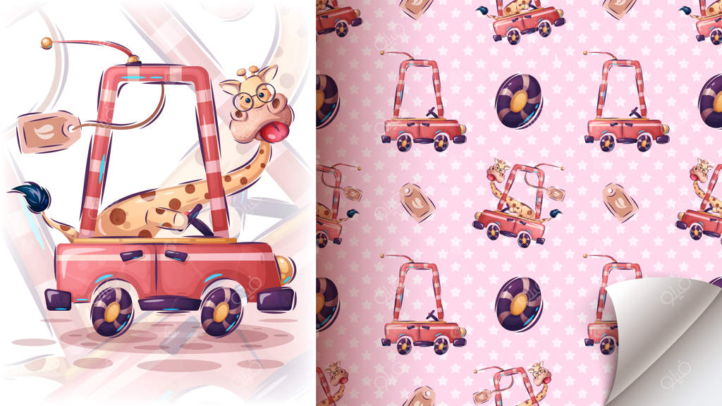 پوستر و محصولات تبلیغاتی: سفر زرافه در خودرو