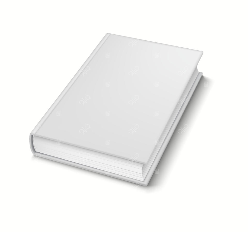 ماکت سه‌بعدی واقعی از یک کتاب باز با صفحات خالی نمایش داده شده در زاویه‌ای، مناسب برای ارائه‌ها.