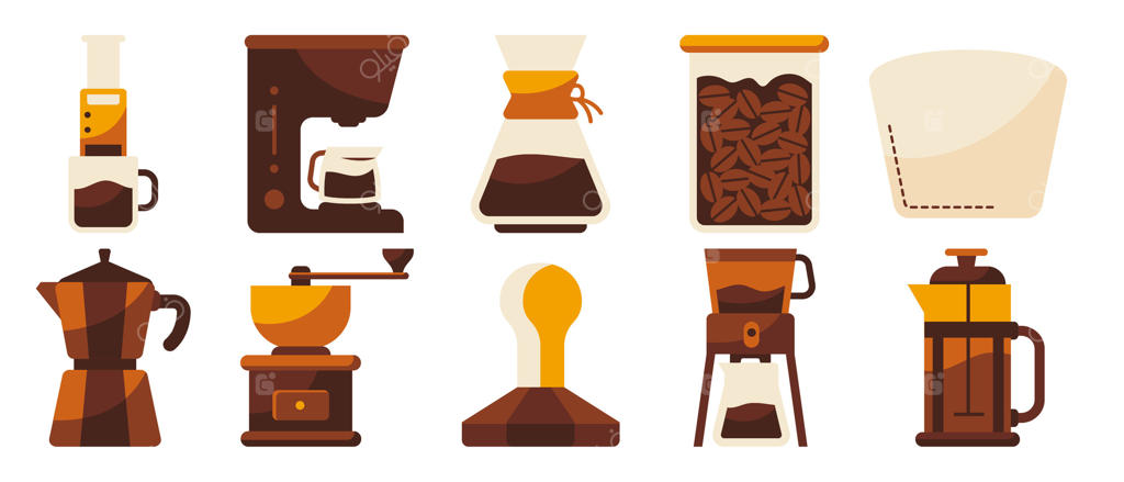 روش‌های متنوع دم‌آوری قهوه، تصویر هنری برای علاقه‌مندان قهوه