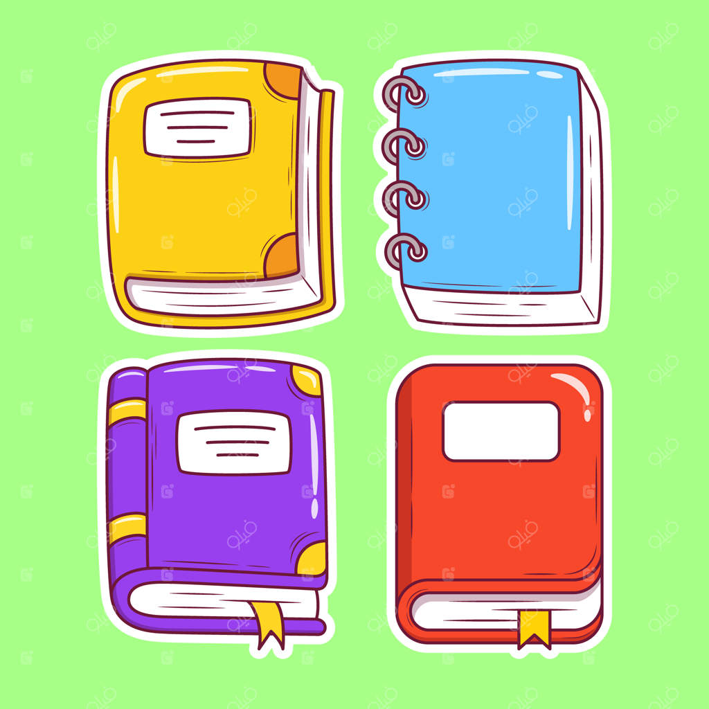 کتاب رنگ‌آمیزی دودل آیکون کارتونی نقاشی شده دستی