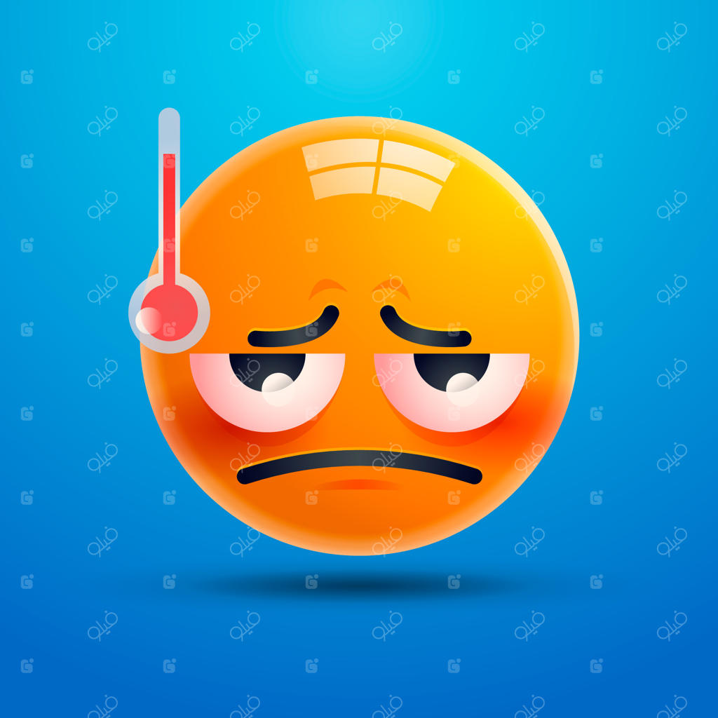 تصویرسازی ایموجی درد با گرادیان رنگی