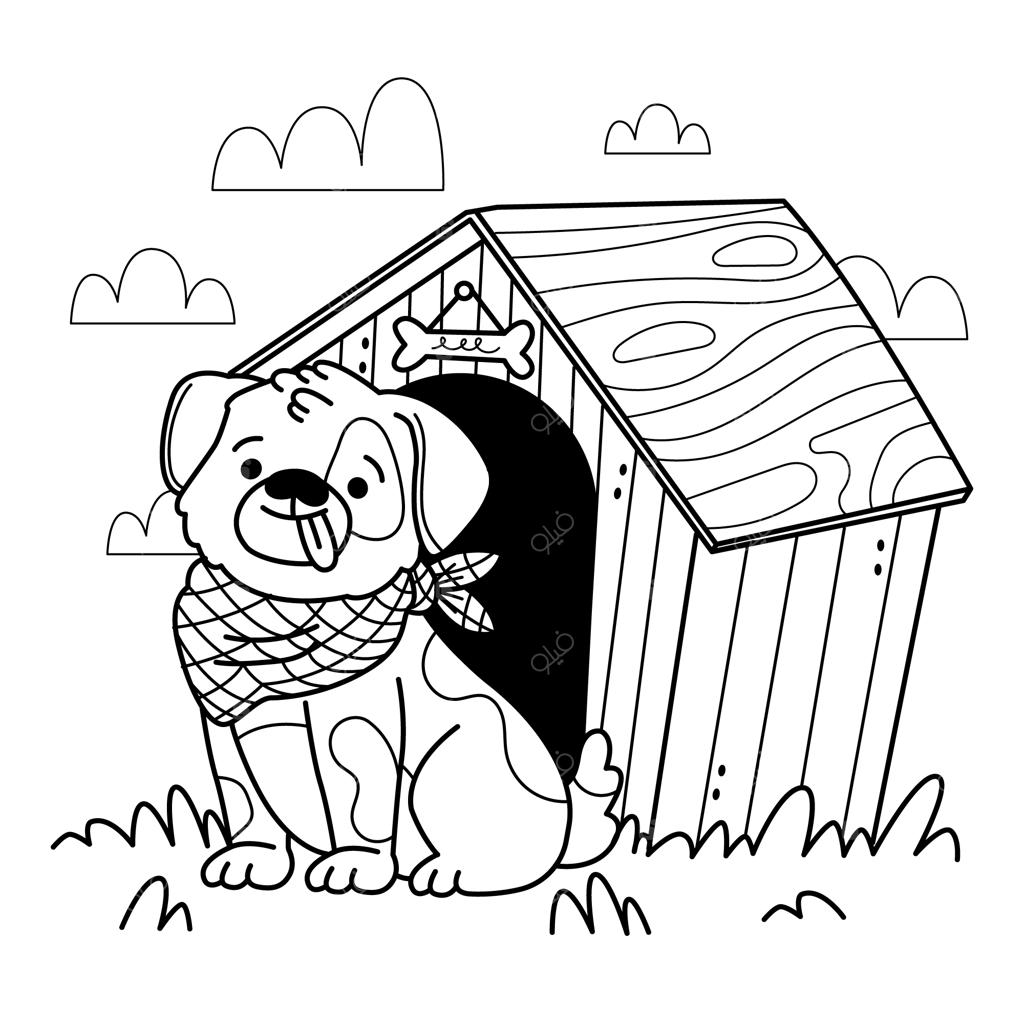 تصویرسازی خطی و دستی سگ