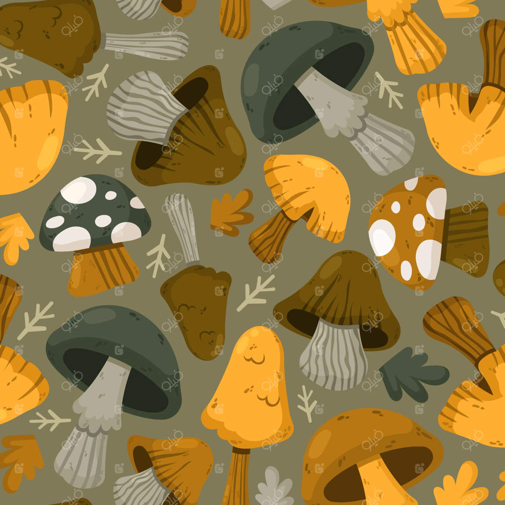 طرح قارچ دستی طراحی شده