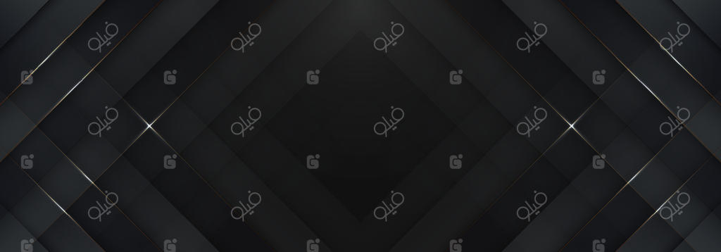 پس‌زمینه مدرن و انتزاعی با خطوط مورب سیاه و خطوط طلایی در سبک لوکس
